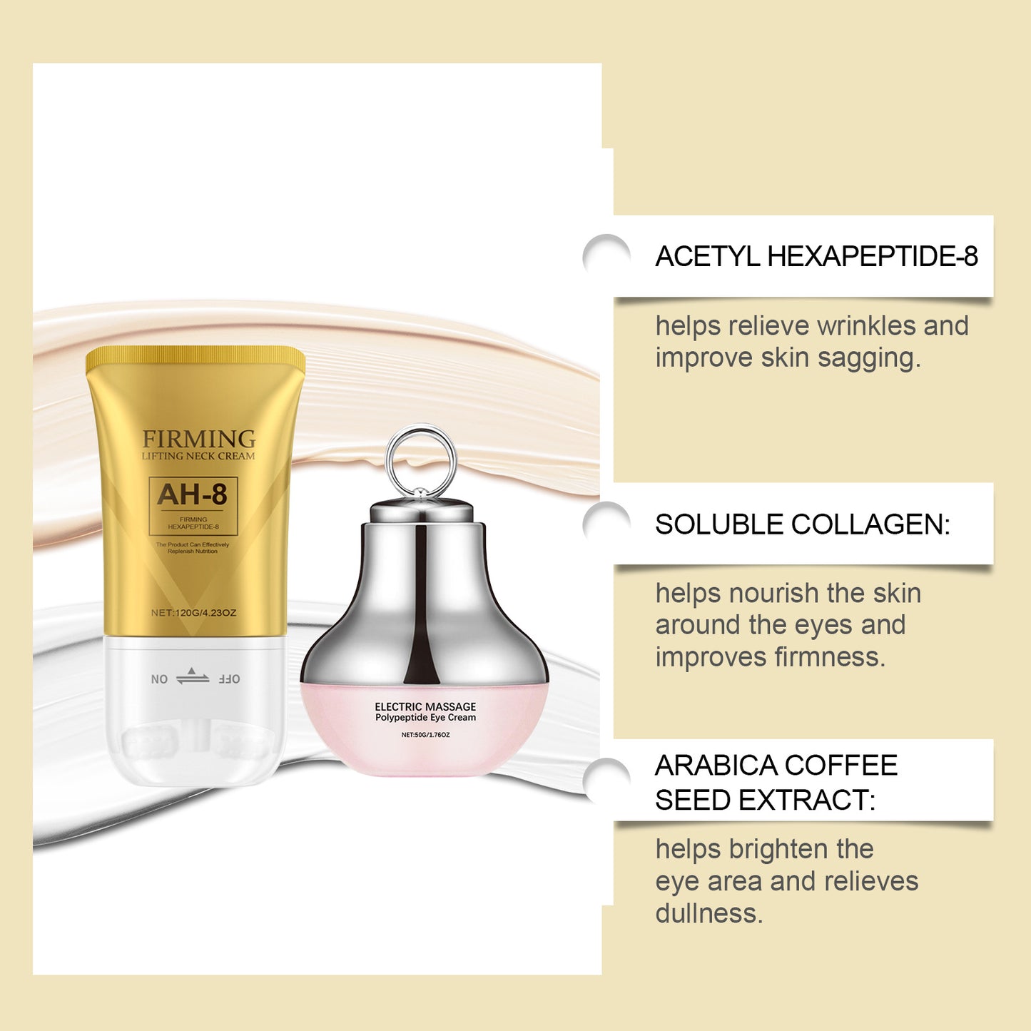 Electric Eye Cream and Neck Roller Skincare Set