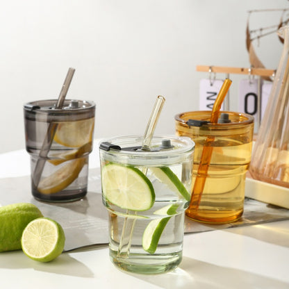 Eco-friendly Trendy Bamboo Glass Cup with Straw and Sleeve