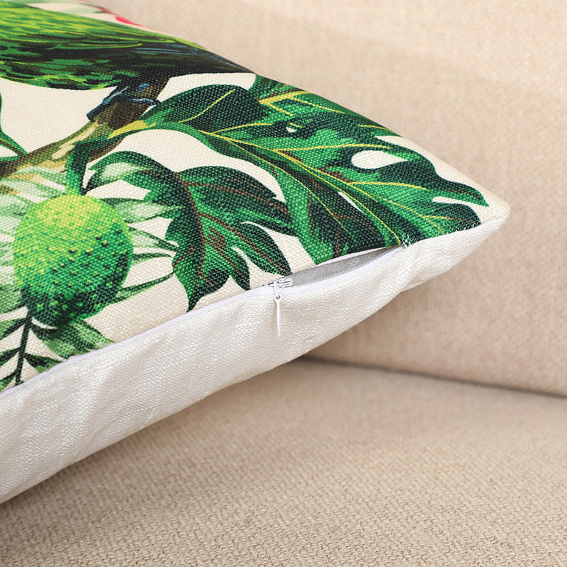 Eco-friendly Floral Bamboo Linen Pillow Cover