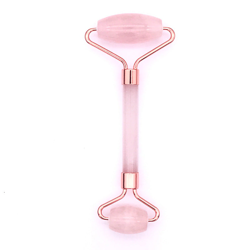 Pink Crystal Facial Roller Jade Set