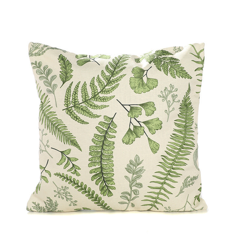 Eco-friendly Floral Bamboo Linen Pillow Cover