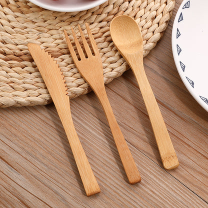 Eco-friendly Bamboo knife fork and spoon Set