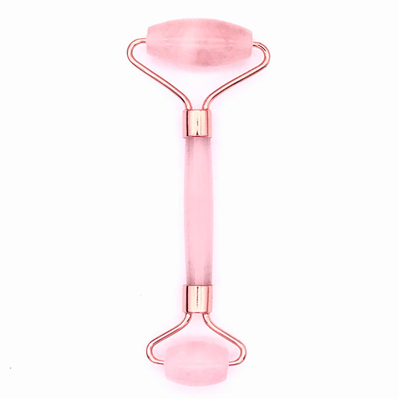 Pink Crystal Facial Roller Jade Set