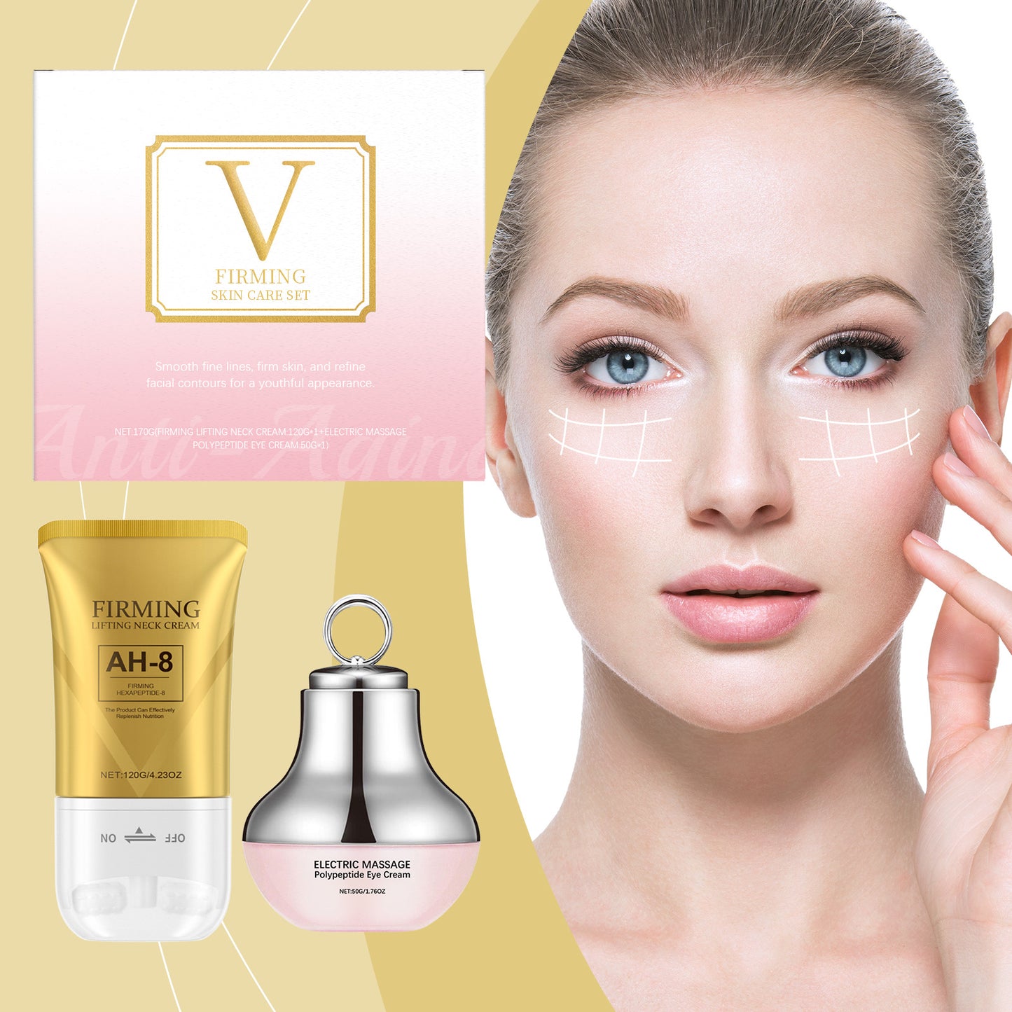 Electric Eye Cream and Neck Roller Skincare Set