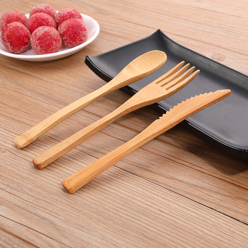 Eco-friendly Bamboo knife fork and spoon Set